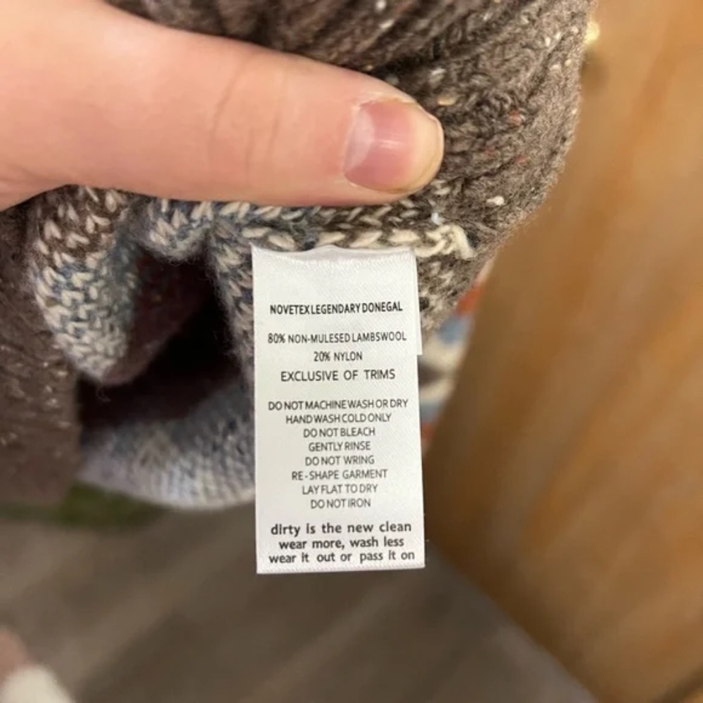 Toad&Co Rust Brown Blue Wilde 1/4 Zip Sweater Lambswool CabinCore Outdoor Size S - Picture 9 of 9